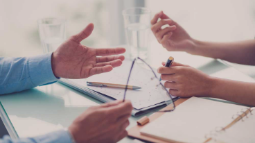 sales conversation between two people