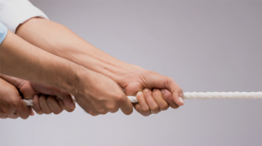 team pulling together